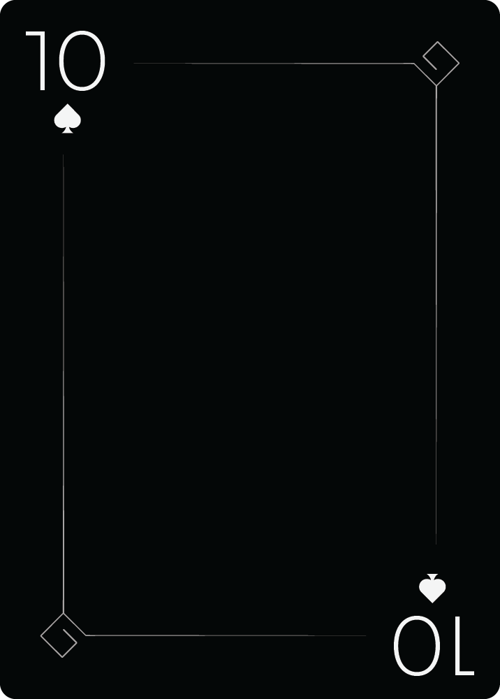 10 of spades with the geometric swirls on the corners