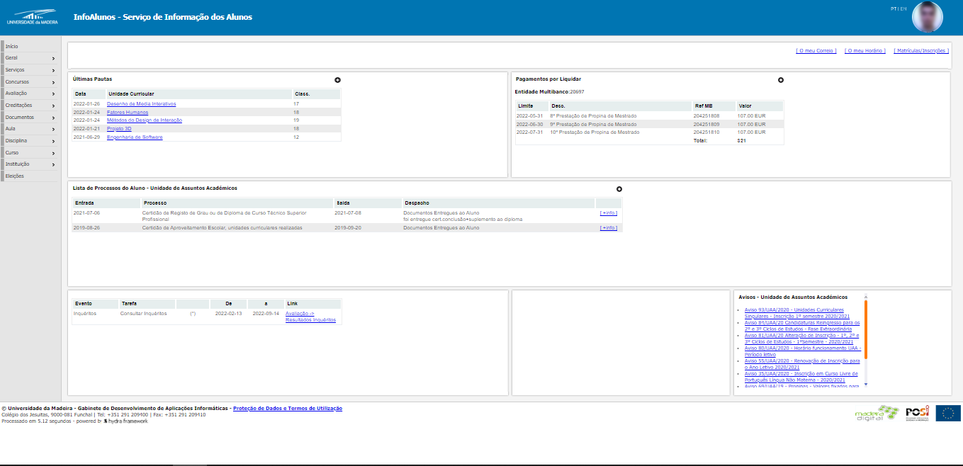 the old landing page